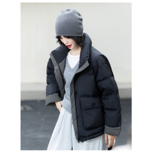 年冬季新款宽松休闲百搭立领棉服时尚通勤保暖羽绒棉服外套