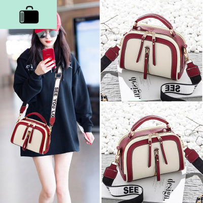 包包女2020软皮斜挎包女单肩包女士手提包拼色撞色斜挎女士小方包NEW LAKE女士单肩包