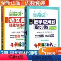 [正版]全套2册 五年级阅读理解专项训练书应用题强化 小学生课堂练习每日一练练习题人教版天天练 周计划小学上册下册语文