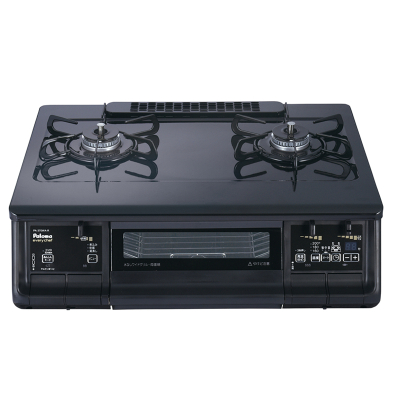 日本原装进口PALOMA/百乐满台式液化气燃气灶EVERCHEF无水双面烤黑色台面 PA-370WA-L-13A