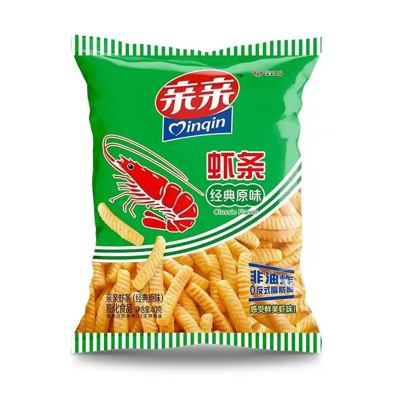 亲亲虾条40g大包(经典原味) 儿童休闲食品膨化 12袋