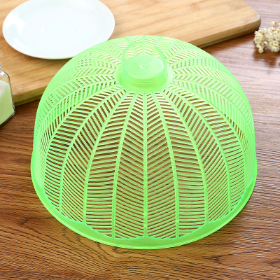 敬平(JING PING)6个装圆形迷你食物罩子饭菜罩防蝇罩餐桌罩可折叠塑料小号防尘 半透明绿色[6个装]饭罩
