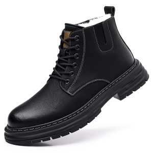 马丁靴男秋冬季新款英伦风切尔西靴复古男士加绒男皮鞋高帮工装靴