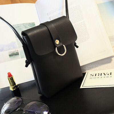 新款手机包包女新款潮女迷你时尚百搭撞色单肩斜跨学生包小清新SN1623-定制黑色普通版没有拉链-黑色普通版没有拉链-