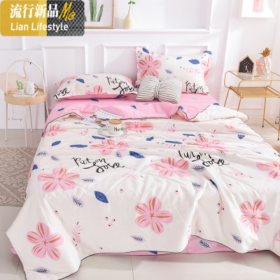 棉夏被空调被夏凉被四件套夏季双人棉可水洗机洗夏天薄款被子 三维工匠