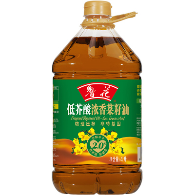 鲁花[官方直营]鲁花低芥酸浓香菜籽油4L非转基因菜油食用油家用装(新老包装随机发)