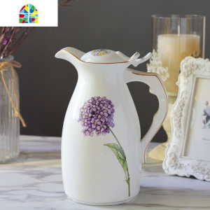 1.5升欧式大容量陶瓷冷水壶家用凉水壶耐热开水壶水杯带盖饮水具 FENGHOU 满园菊香单壶