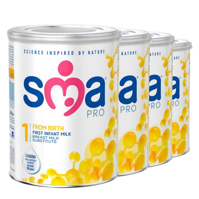 [免邮包税直邮4罐]原装进口英国惠氏1段新生儿配方奶粉 SMA 1段 启赋同奶源0-6个月