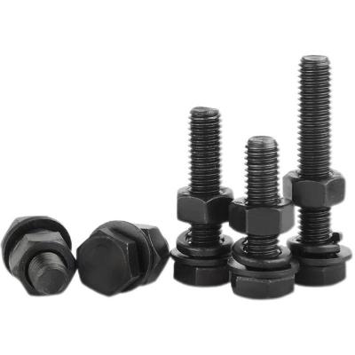 中锦科技 4.8外六角螺丝螺母装M22*60mm[螺栓+螺母+平弹垫]套