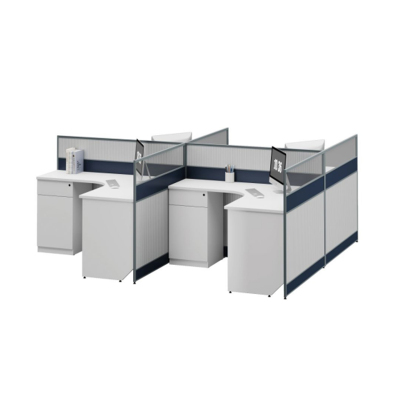 臻远ZYGW-029职员桌办公桌屏风工作卡位 T型四人位