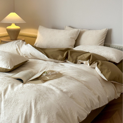 纳米级磨毛|秋冬100S长绒棉床上四件套加厚提花纯棉床单被套