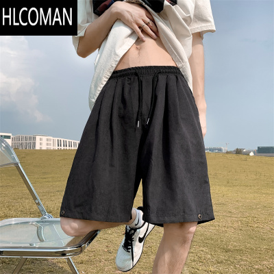 HLCOMAN夏季绒休闲短裤男美式潮牌宽松五分裤复古高街百搭运动篮球裤