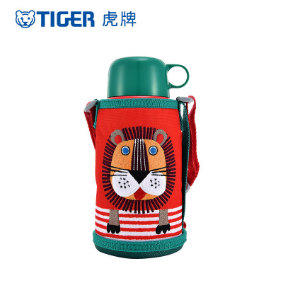 虎牌（tiger）304不锈钢真空儿童保温杯MBR-S06G-R保温保冷杯吸管杯一款两用水杯小狮子款
