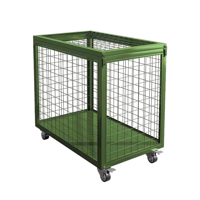 格具(GEJU军绿色可移动网箱车物资折叠周转箱重型物资运输箱 1200*750*1000带轮