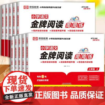 小学语文金牌阅读周周练小学生阅读理解专项训练书二三四五六年级上册下册课外阅读强化训练题人教版每日一练小升初公式法答题技巧