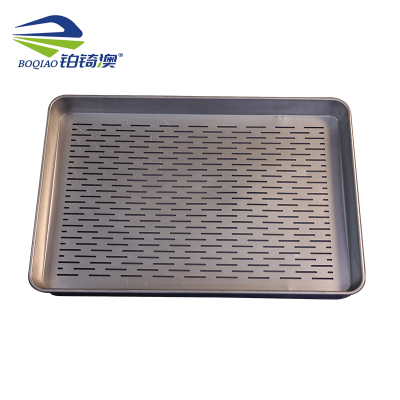 铂锜澳素面深条孔烤盘 银色/64*40*3cm/个
