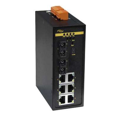 华科亿通 2光6电百兆二层网管型卡轨式交换机 HKET 3000A-2S6TSC40L2