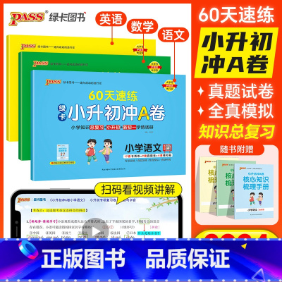 速记+速练[数学]2本 小学升初中 [正版]2024新版小升初真题卷绿卡小升初冲A卷60天速练语文数学英语真题测试卷系统