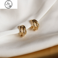JiMi金属感耳夹蚊香盘耳环高级感简约气质欧美风耳圈圆环无耳洞女无痛