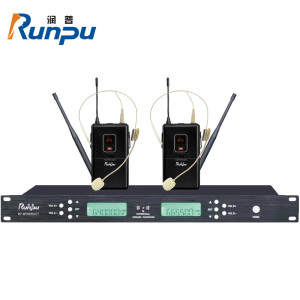 润普Runpu 国产化专业会议话筒 无线一拖二头戴式麦克风RP-WFM9602T