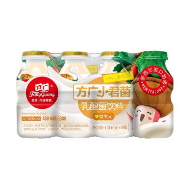 方广宝宝酸奶小君菌乳酸菌饮料益生元100ML/瓶*4套装新西兰进口奶源果汁