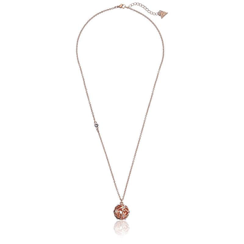 盖尔斯(GUESS)优雅花朵球形吊坠项链细致链条饰品女款气质提升