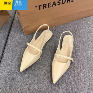 聚范平底百搭不累脚包头凉鞋仙女鞋子2024新款尖头气质小众单鞋