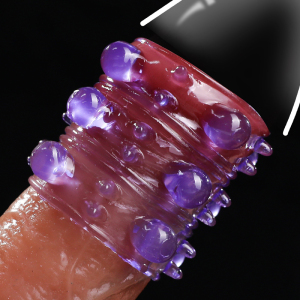 谜姬入珠阴茎套水晶狼牙套狼牙棒套加大加粗穿戴式阴茎套男用品阳具套环男士加大双人情趣玩具男用 非增大延时器具