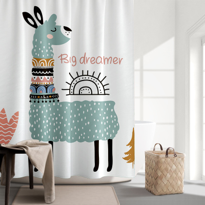 卫生间浴帘浴室防水布免打孔套装淋浴洗澡厕所干湿分离隔断帘