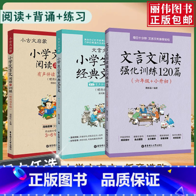 [套装3册]阅读+背诵+练习 小学通用 [正版]2024新版小古文启蒙读本小学文言文阅读与训练三年级四五六年级走进小古文