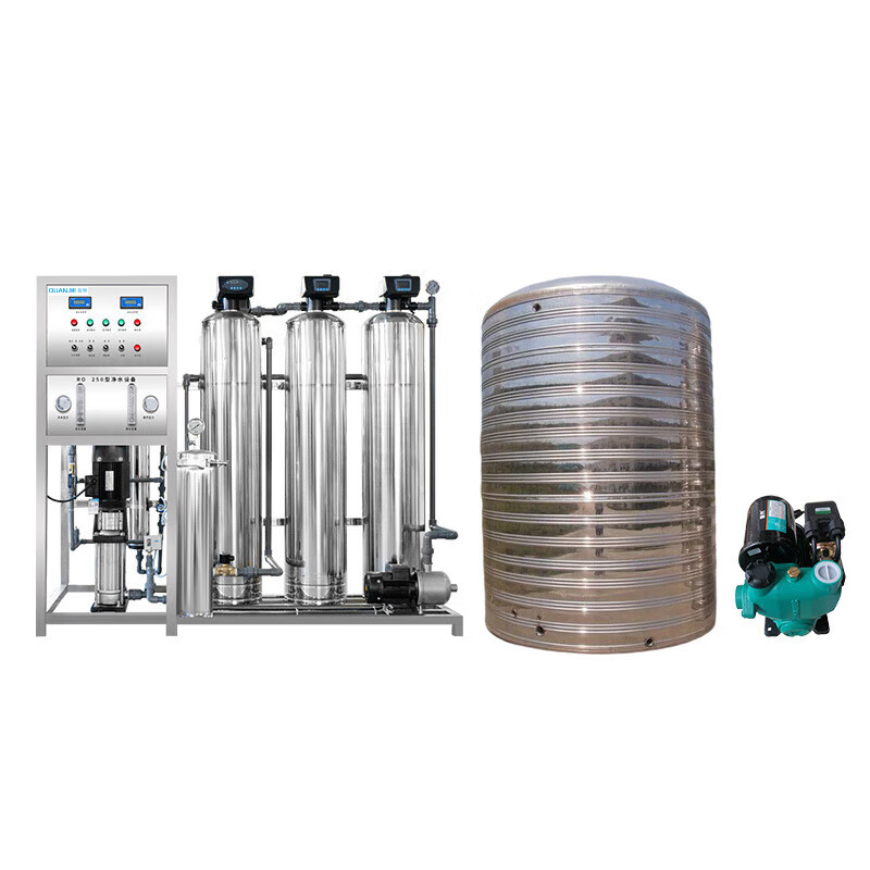泉界(QUANJIE) QJ-RO-500+水箱+增压泵 工业净水机 RO反渗透 制水设备 去离子水直饮净化水