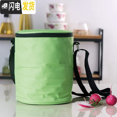 三维工匠陶瓷保鲜碗便当盒微波炉专用饭盒冰箱保鲜密封碗带盖大号泡面碗 绿袋+三件套碗(备注花色)