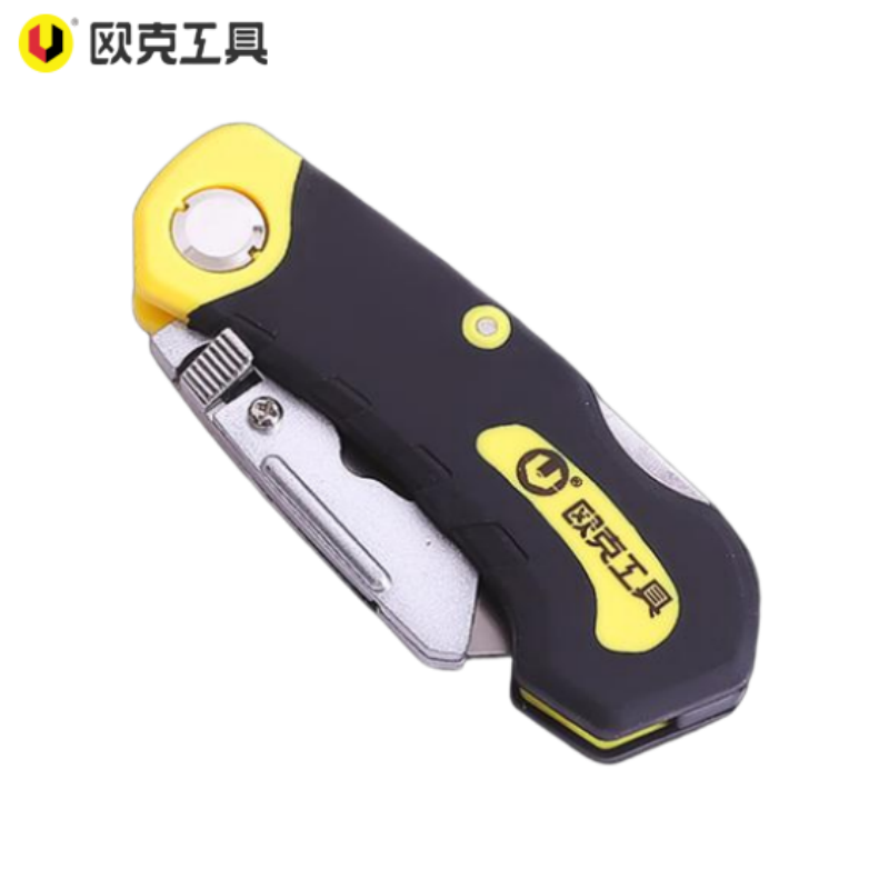 欧克 美工刀迷你可折叠雕刻刀便携裁纸 双色包胶柄OK-9305 把