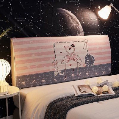 北欧床头罩套全包软包防尘罩床靠背罩保护套1.8米1.5m弹力 两小无猜 长200cm[床头高50cm-65cm以内适用]