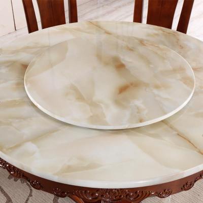 实木中式餐桌椅组合10理石圆形餐桌家用饭桌吃饭桌圆桌带转盘