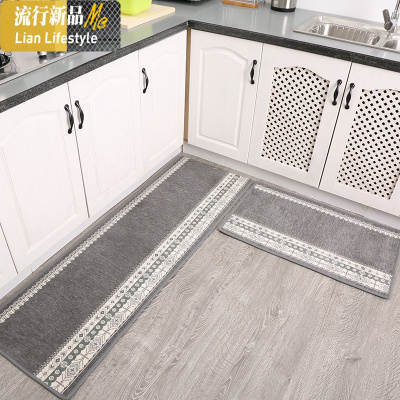 长条厨房地垫防滑垫 简约现代ins厨房地毯垫脚垫定制 三维工匠
