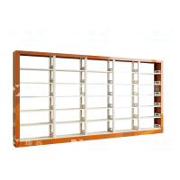 臻远 ZY4072625 钢制书架黄色转印图书馆书架资料架 单面6层一列五组 4600*300*2000