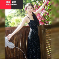 YIBUSHENG碎花吊带连衣裙子女2024新款季小个子今年流行漂亮海边度假长裙