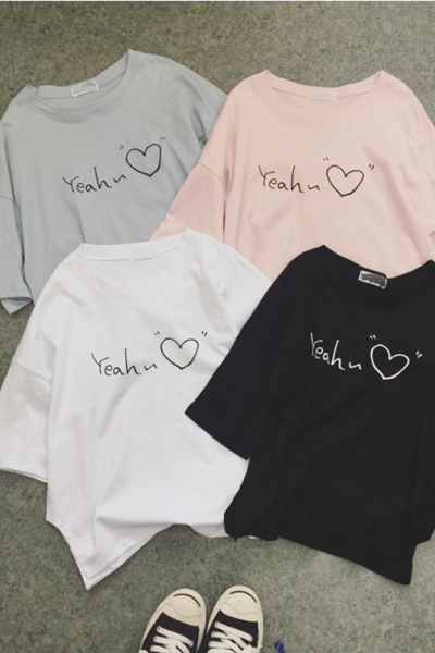 新款韩版女式学生衣服女圆领印花短袖T恤女士小衫女款潮