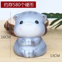 猫咪存钱罐猫储蓄罐摆件创意卡通儿童防摔日式女孩20-25可爱 三维工匠 卧姿猫小号(D)