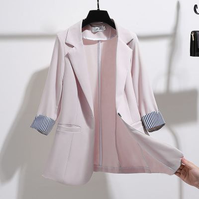 小西装外套女2021年春夏季新款韩版修身垂感薄款七分袖西服上衣威珺