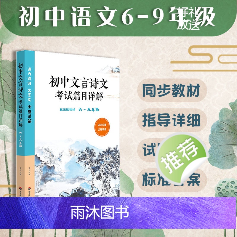 初中文言诗文考试篇目详解 六至九年级 配套zui新语文统编教材 古诗词文言文 初中语文教辅 正版 华东师范大学出版社