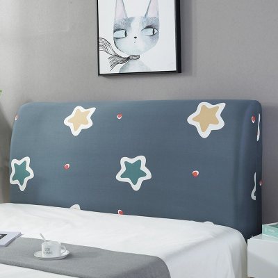 床头罩套床头套软包防尘罩靠背罩子保护套1.8米弹力布1.5床北欧风 翡翠星 1.2米(适合1.1-1.4米床头使用)