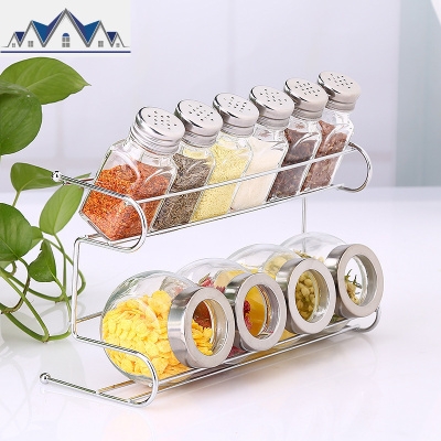 厨房用品 收纳玻璃调料瓶罐组合装储物罐调料盒密封罐置物架调味 三维工匠收纳盒