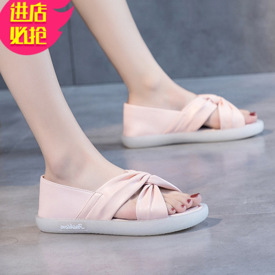 金三志皮果冻鞋夏季平底凉鞋女2021年新款时尚孕妇拖鞋女外穿休闲鞋子凉鞋