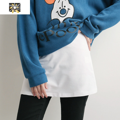 暖青汇卫衣打底器半身裙女秋冬叠穿小屁帘子内搭假下摆遮屁股小白裙半身裙