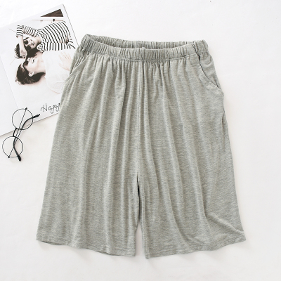 SUNTEK夏季莫代尔睡裤男棉短裤宽松家居加肥大码沙滩裤休闲运动五分裤