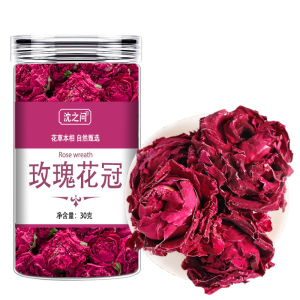 墨红玫瑰花茶冻干云南重瓣红玫瑰花冠王一朵一杯滋补泡水养生花茶