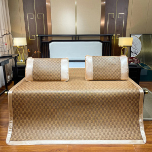 雅鹿 经典中式印尼经典藤席三件套 吸湿透气可折叠凉席枕套