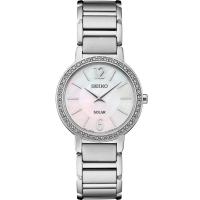 SEIKO/精工 经典水晶系列石英表中性款时尚商务防水不锈钢折叠扣手表